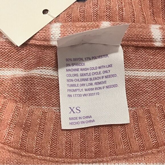 NWT Stars Above Rust Striped Perfectly Cozy Pullover Sweatshirt Size XS - Picture 6 of 7